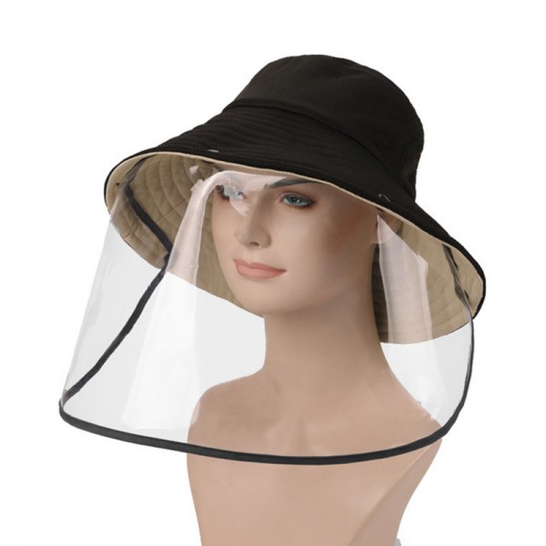 fisherman hats with face shield detachable Anti saliva droplets virus dustproof full face cover